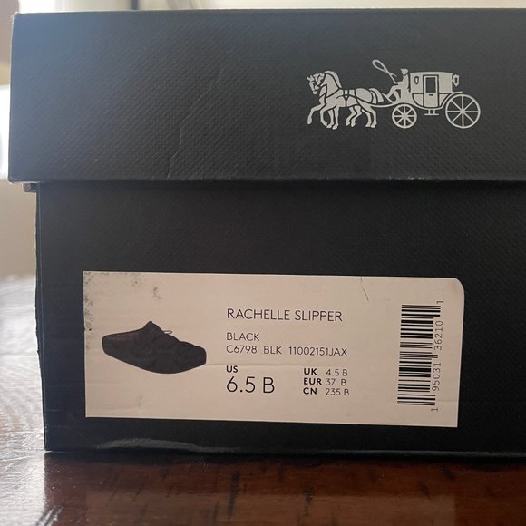 COACH ROCHELLE SLIPPERS BLACK NWB - Picture 9 of 9